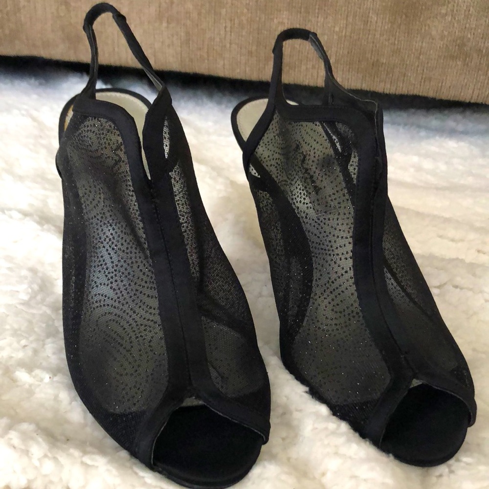 Black see through heels